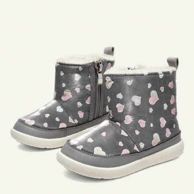 Heart Printed Boots For Winter